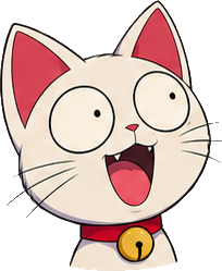 The Mewlang cat, happy and celebrating