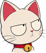 The Mewlang cat, glancing sideways with annoyance