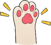 The Mewlang cat's paw, raised for a high five