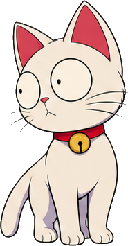 The Mewlang cat, glancing over curiously