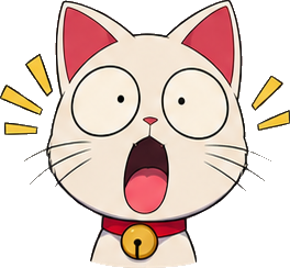 The Mewlang cat, visibly startled