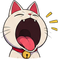 The Mewlang cat, yawning